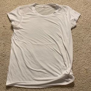 White workout top with mesh backing